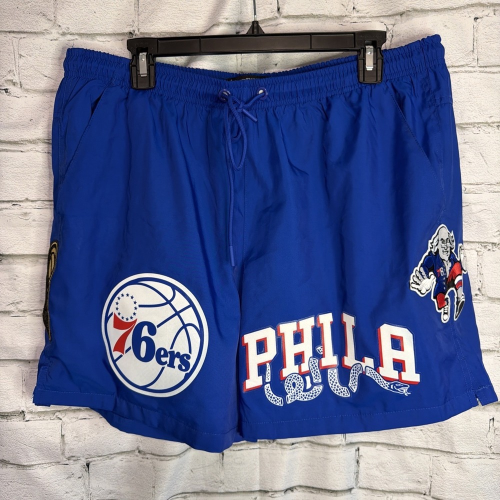 Mens Pro Standard Royal Blue NBA Philadelphia 76ers Ben Franklin‎ Shorts Size XL